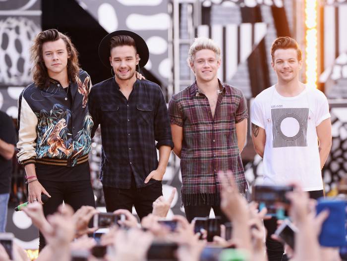 NEW YORK, NY - AUGUST 04:  (L-R)  Harry Styles, Liam Payne, Niall Horan, and Louis Tomlinson of One Direction perform on ABC's "Good Morning America" at Rumsey Playfield, Central Park on August 4, 2015 in New York City.  (Photo by Stephen Lovekin/Getty Images)