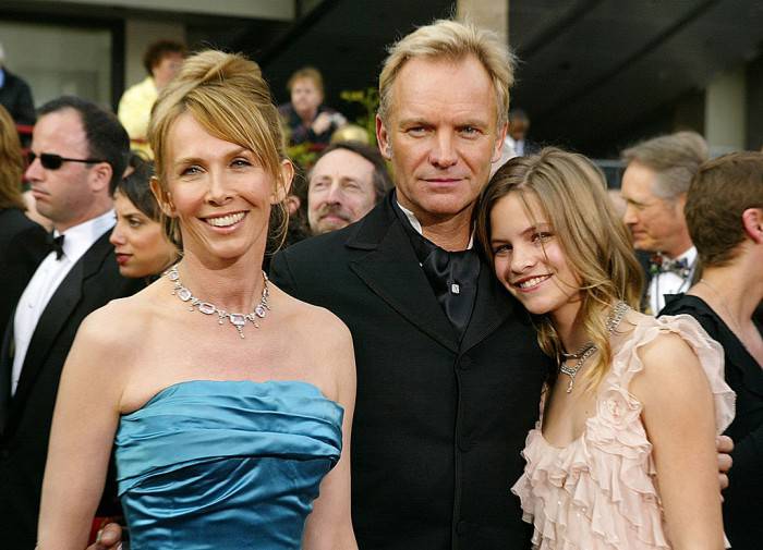 HOLLYWOOD, CA - FEBRUARY 29:  (L-R) Actress Trudie Styler, Sting, and daughter Coco attend the 76th Annual Academy Awards at the Kodak Theater on February 29, 2004 in Hollywood, California.  (Photo by Carlo Allegri/Getty Images)