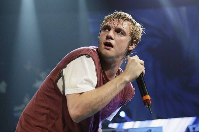 EAST RUTHERFORD, NY - MAY 22:  Nick Carter of the Backstreet Boys performs onstage during Z100's Zootopia 2005 at the Continental Airlines Arena on May 22, 2005 in East Rutherford, New Jersey. (Photo by Scott Gries/Getty Images)