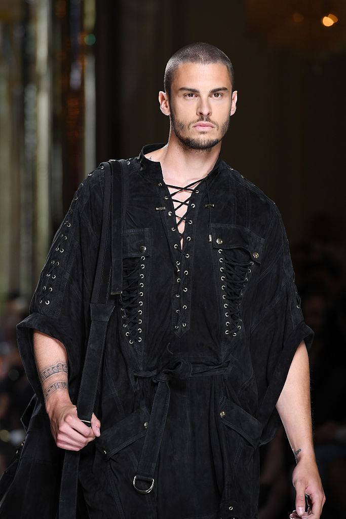 PARIS, FRANCE - JUNE 25:  Baptiste Giabiconi  walks the runway during the Balmain Menswear Spring/Summer 2017 show as part of Paris Fashion Week on June 25, 2016 in Paris, France.  (Photo by Pascal Le Segretain/Getty Images)