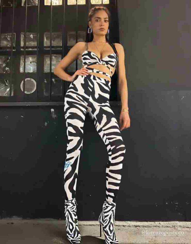 elodie vestito zebrato